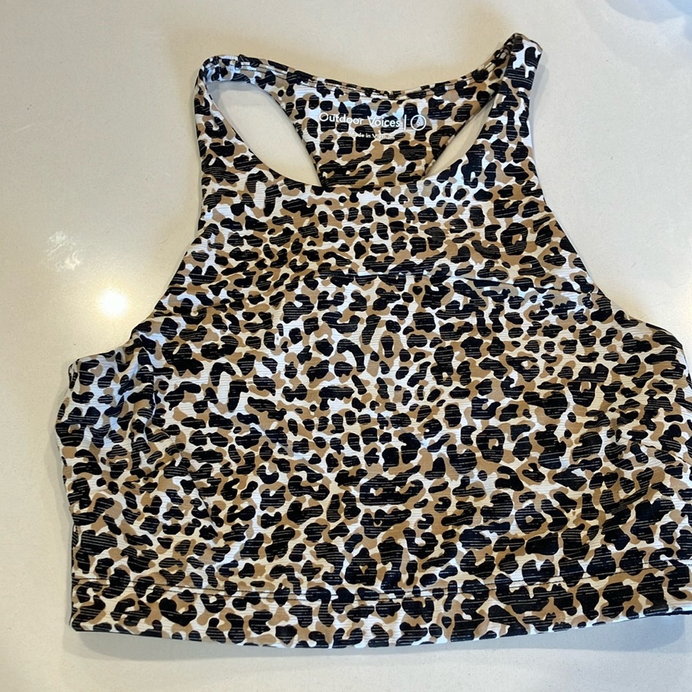 Outdoor Voices cheetah print sports bra animal print